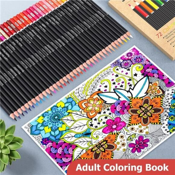 72-Color Colored Pencils for Adult Coloring Books Back to School Artist Sketchin - Picture 3 of 7
